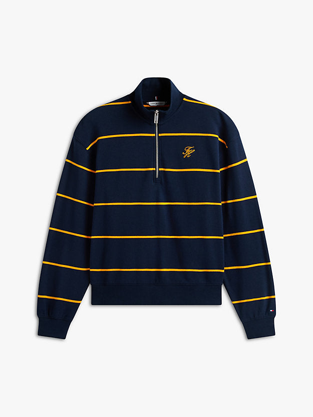 Logo Embroidery Terry Quarter-Zip Jumper