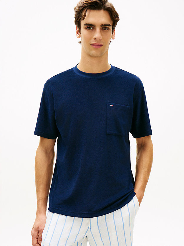 Towelling Relaxed Crew Neck T-Shirt