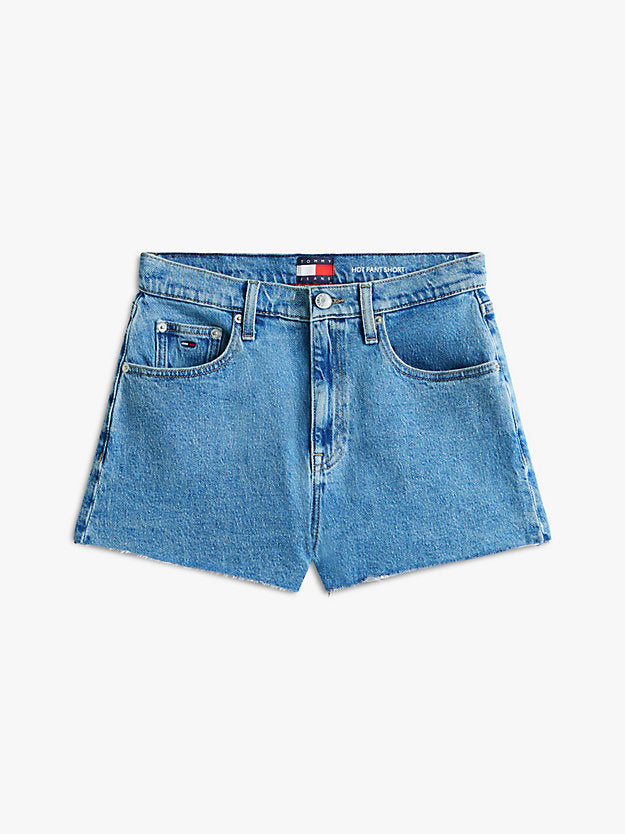 Raw Hem Faded Denim Shorts