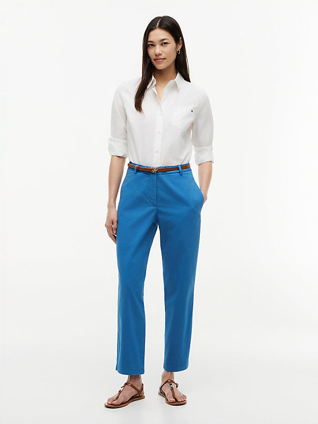 Washed Slim Straight Leg Chinos