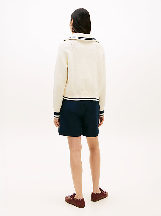 Metal Flag Relaxed Quarter-Zip Jumper