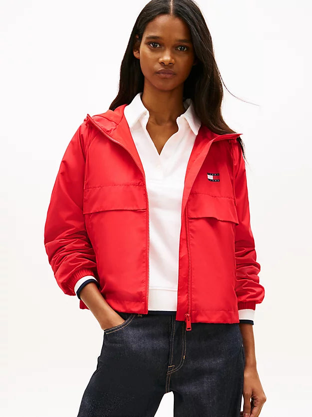 Relaxed Water Repellent Ripstop Hooded Windbreaker