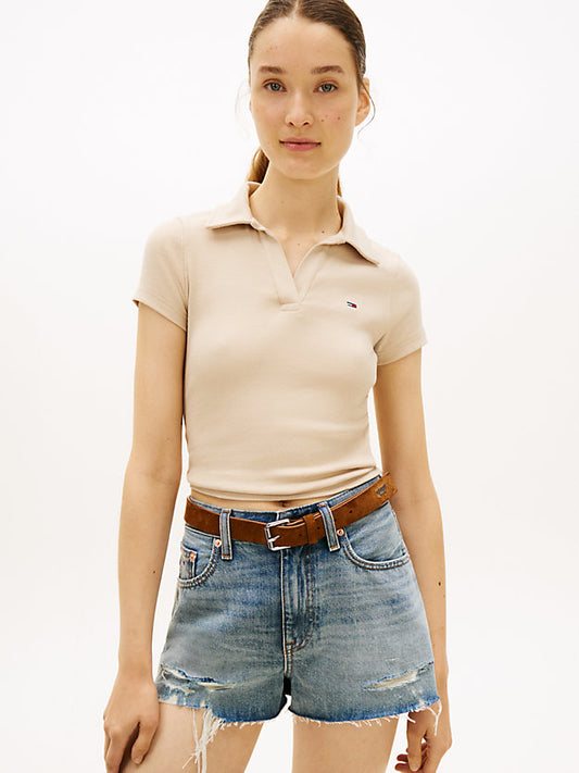 Slim Fit Ribbed Polo Shirt