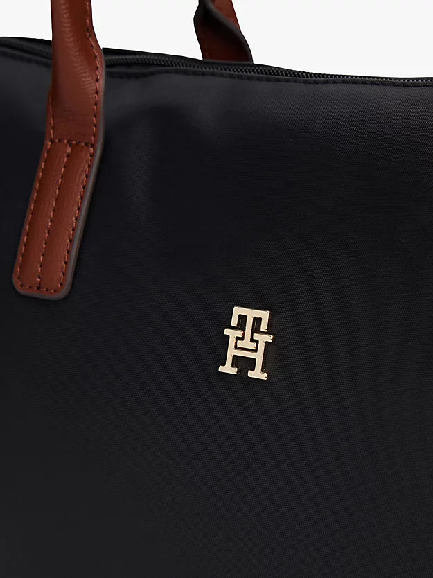 Monogram Contrast Handle Tote Bag