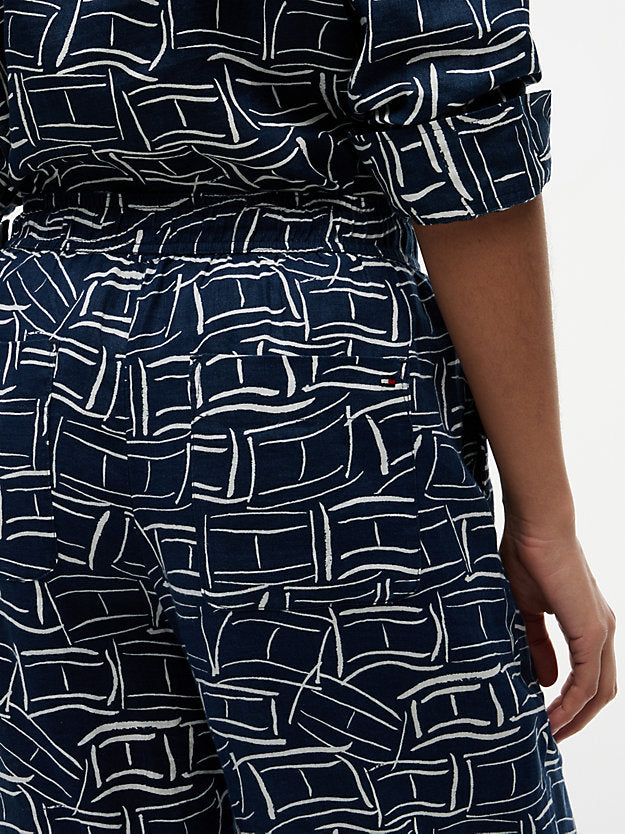 Relaxed Wide Leg Pure Linen Trousers