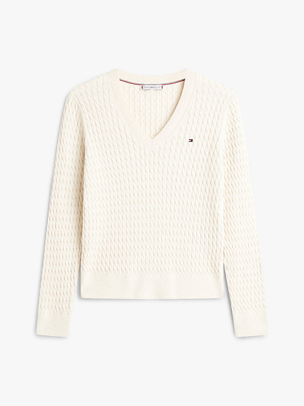 Cable Knit V-Neck Jumper