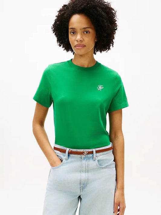 Logo Embroidery Jersey Crew Neck T-Shirt