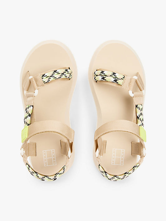 Webbing Rope Cleat Platform Sandals