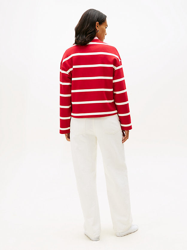 Logo Embroidery Terry Crew Neck Sweatshirt