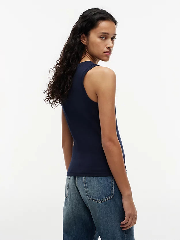 Stripe Slim Crew Neck Tank Top