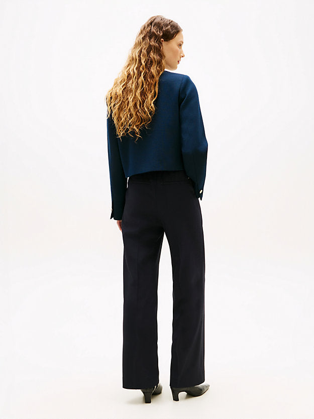 Textured Wool Blend Double Breasted Jacket