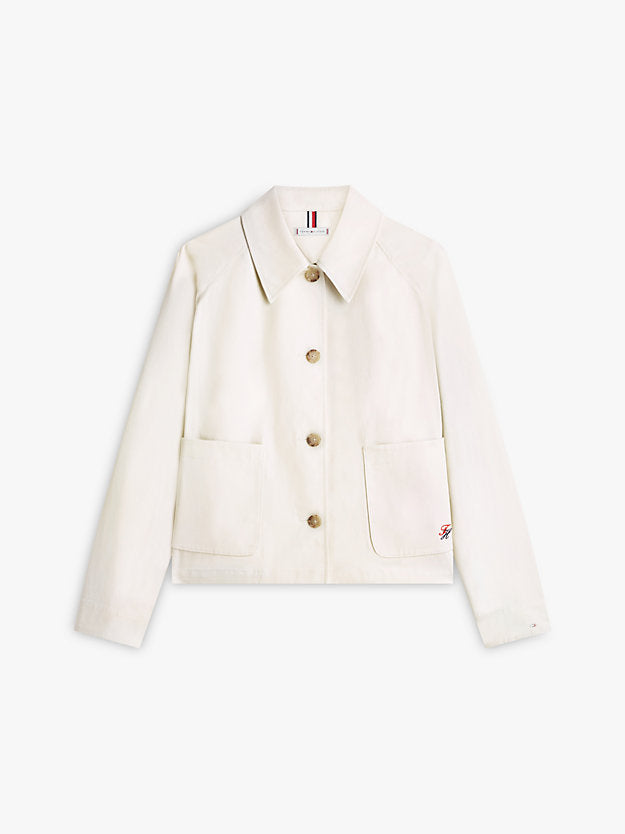 Water Repellent Collared Relaxed Short Jacket