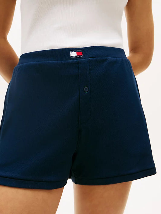 Heritage Logo Patch Ribbed Lounge Shorts