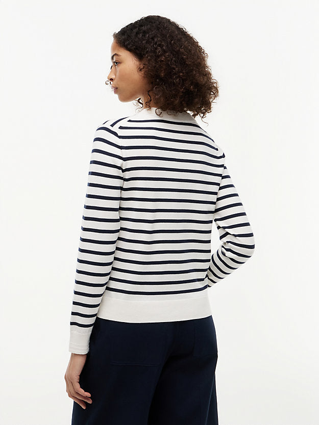 Fine Knit Jersey Crew Neck Cardigan
