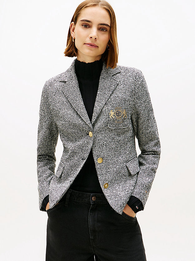 Festive Slim Fit HoundstooWool Blend Blazer