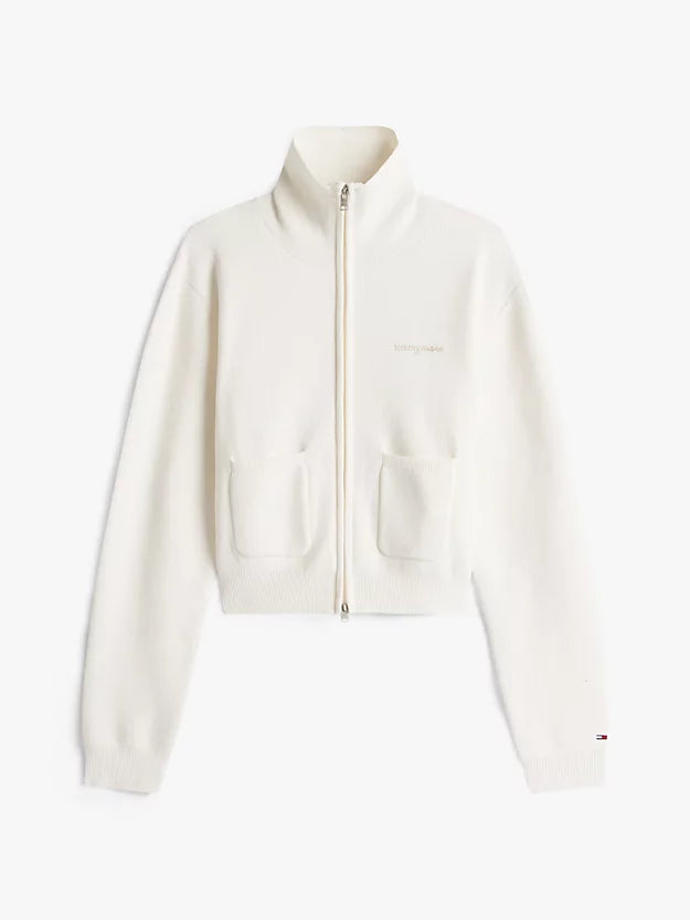 Stitch Logo Collared Zip-Thru Cardigan