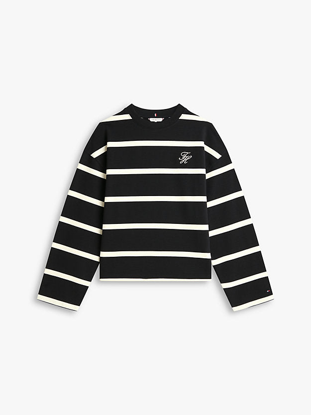 Logo Embroidery Terry Crew Neck Sweatshirt