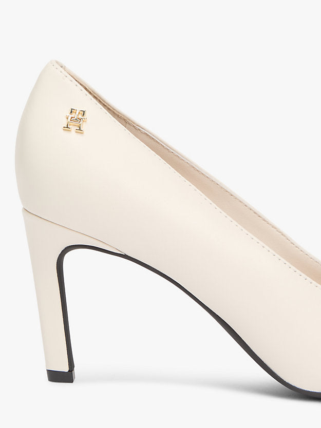 Monogram Plaque Leather High Heels
