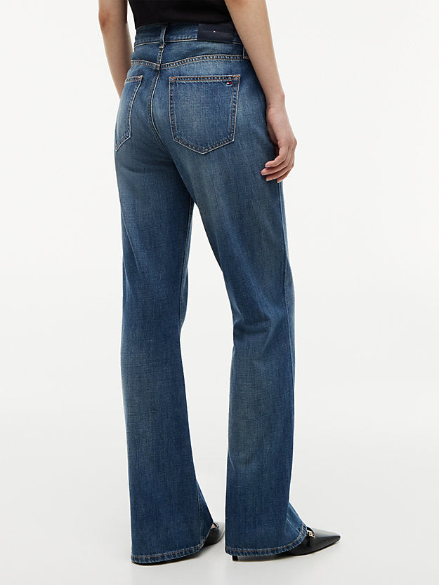 Flag Horsebit Mid Rise Flared Jeans