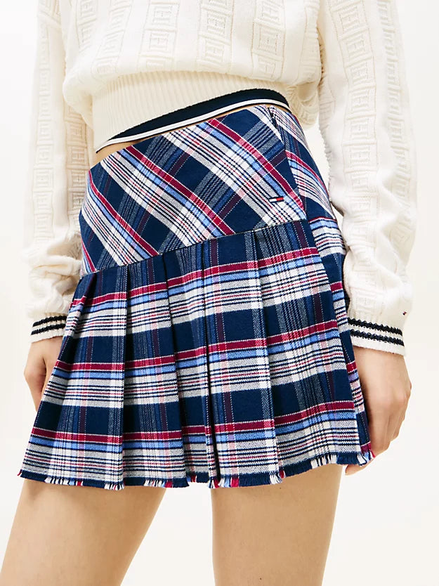 Tartan Check Pleated Mini Skirt
