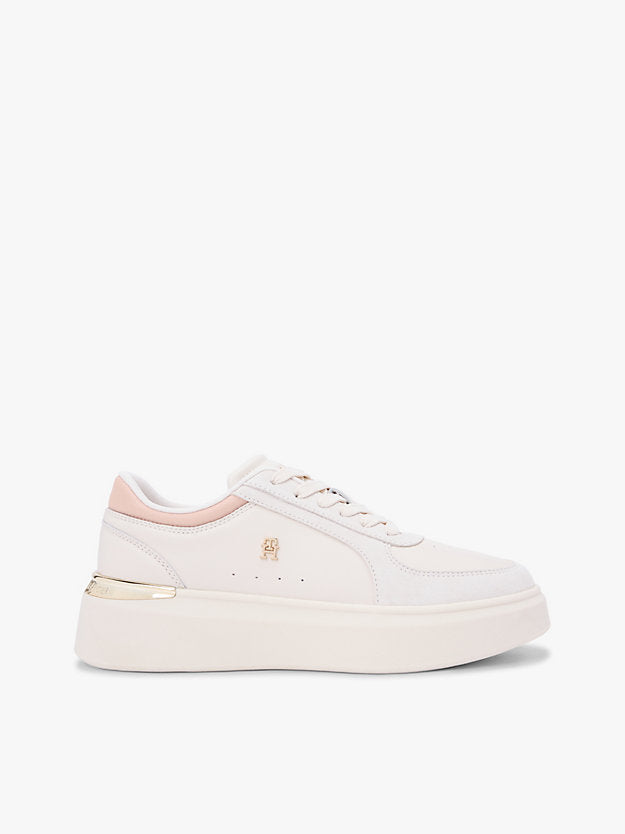 Satin Cuff Platform Trainers