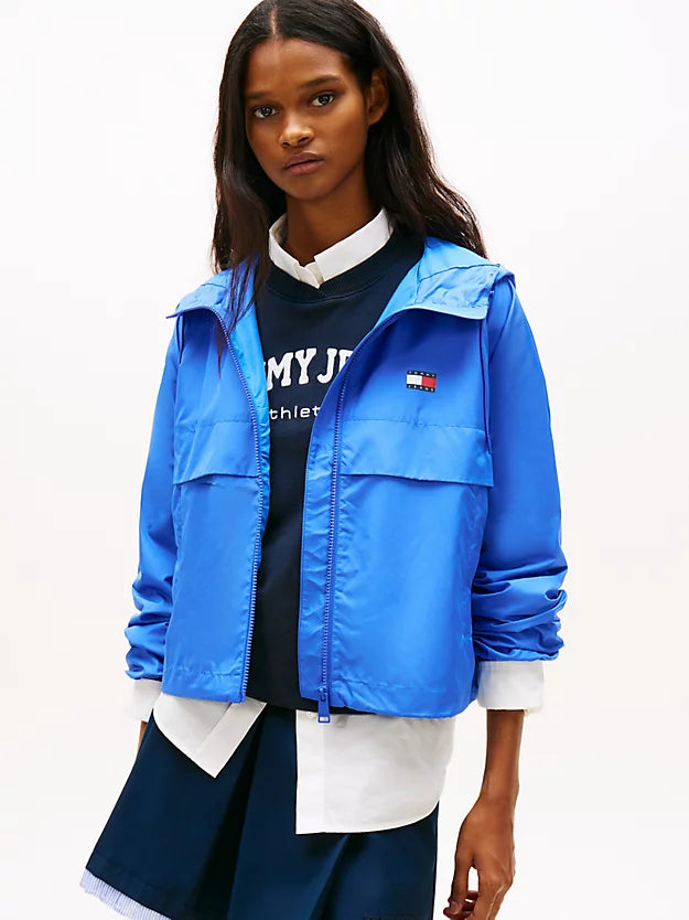 Relaxed Water Repellent Ripstop Hooded Windbreaker