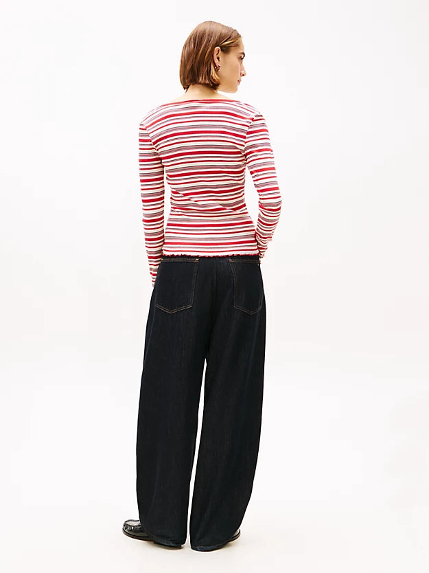 Slim Scoop Neck Long Sleeve T-Shirt