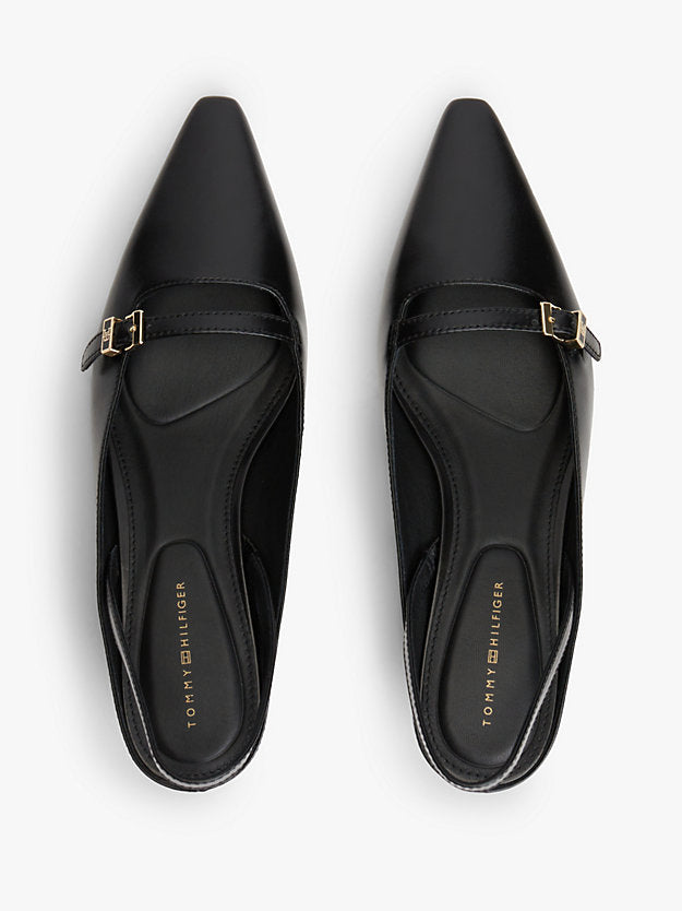 Leather Kitten Heel Slingbacks