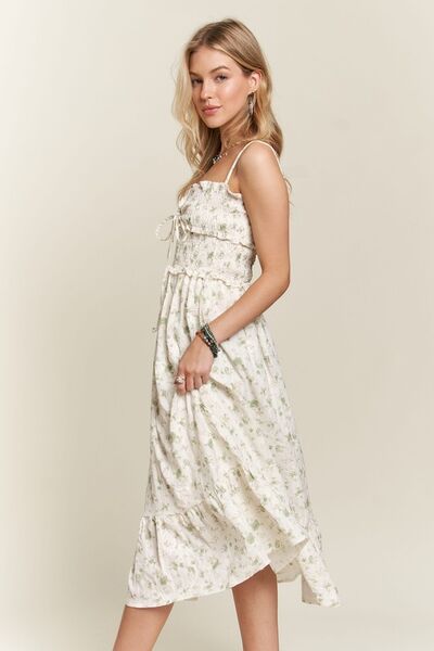 Robe Caraco Adora à Col Coeur et Imprimé Floral Froncé