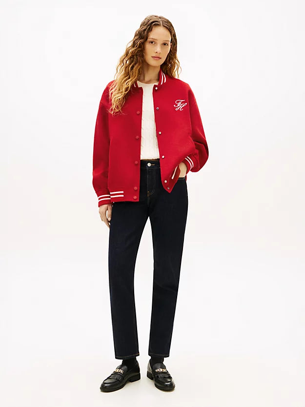 Double-Faced Wool Blend Bomber Jacket