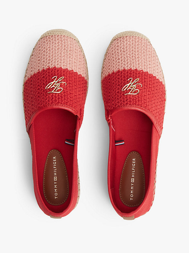 Logo Plaque Colour-Blocked Woven Espadrilles