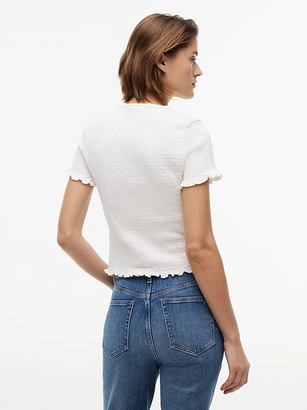 Smock Flag Embroidery Slim T-Shirt