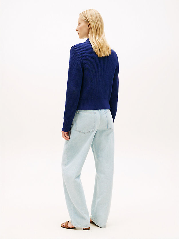 Gold-Tone Button Polo Cardigan