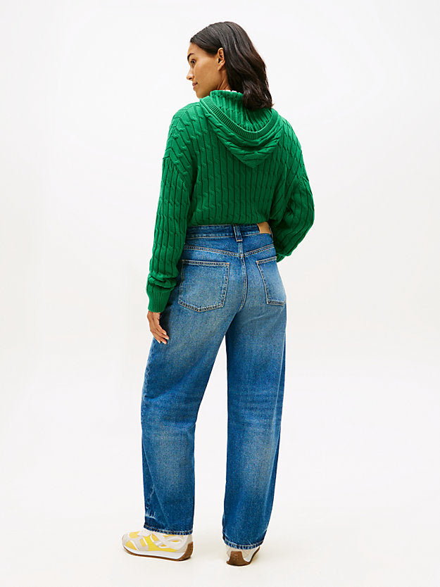 Mid Rise Tapered Barrel Leg Jeans