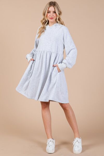 Robe Sweat à Capuche Manches Longues Ces Femme
