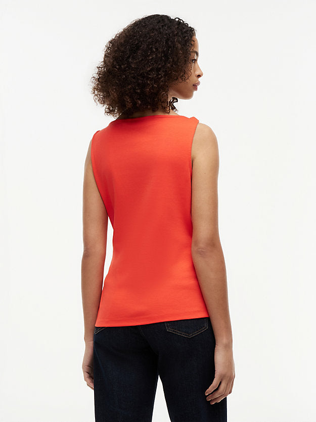 Twist Boat Neck Sleeveless Top