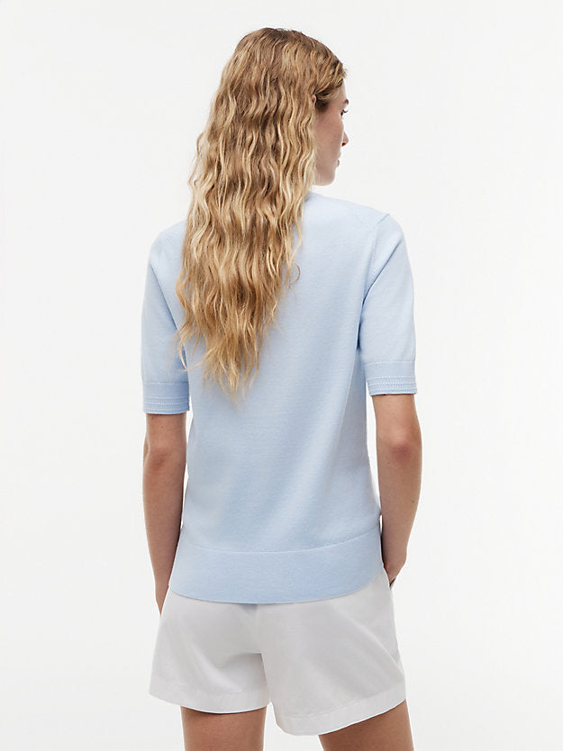 Fine Knit Jersey Short Sleeve Jumper