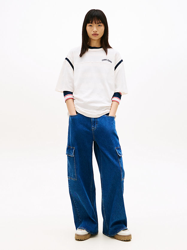 Mid Rise Loose Wide Leg Cargo Jeans