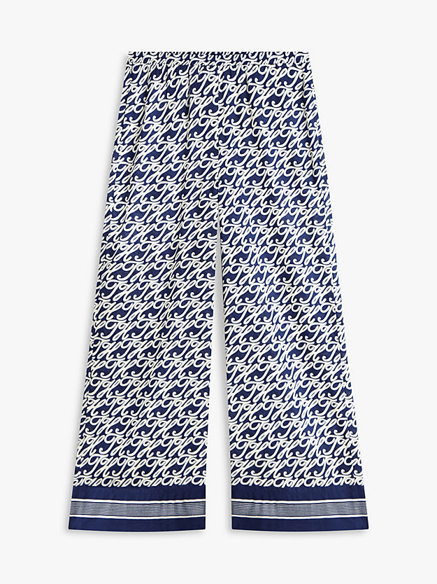 Print Voile Wide Leg Trousers WiSilk