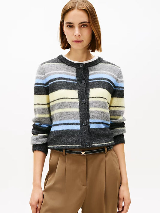 Alpaca Blend Crew Neck Cardigan