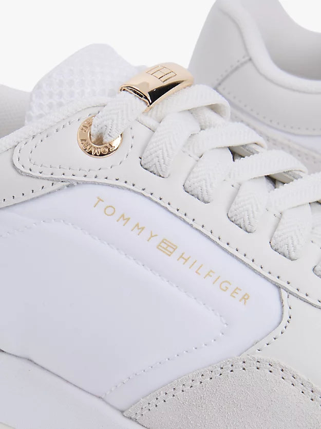 Suede Mixed Texture Mesh Serrated Trainers