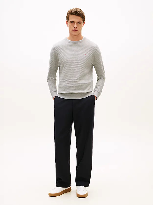 Textured Knit Crew Neck Jumper