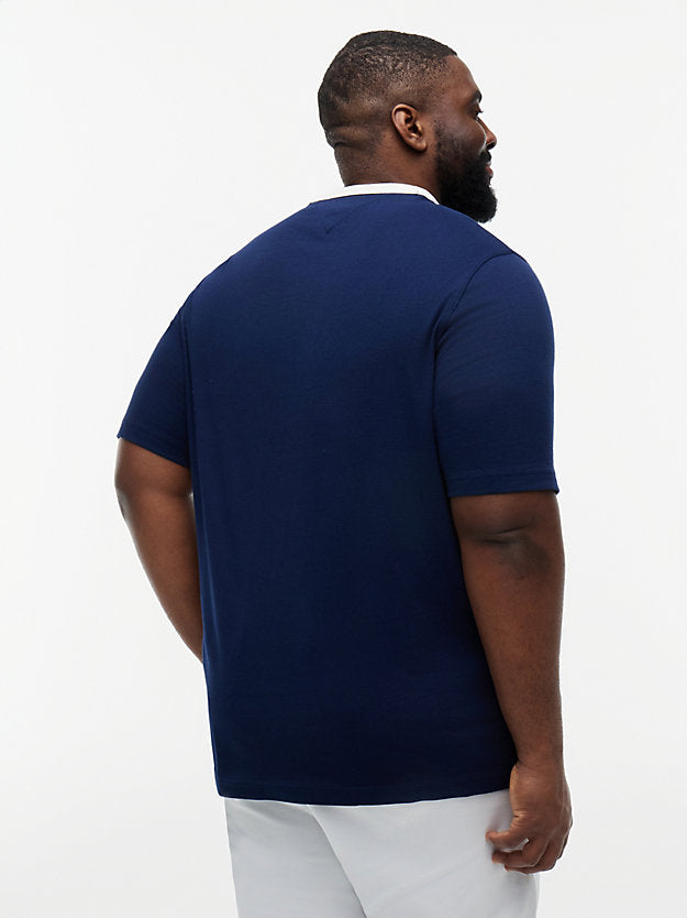Plus Mesh Collar Jersey T-Shirt