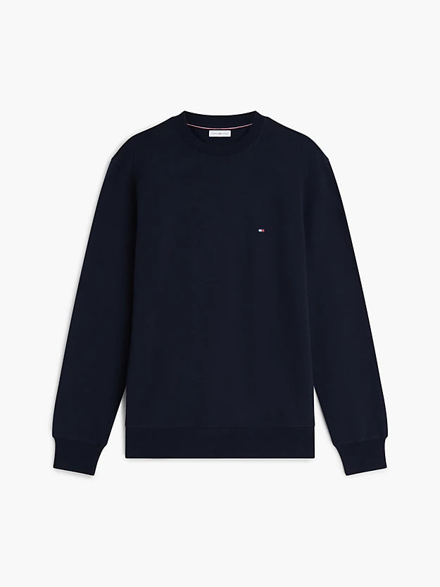 Flag Embroidery Terry Crew Neck Sweatshirt