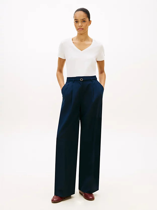 Linen Blend V-Neck T-Shirt