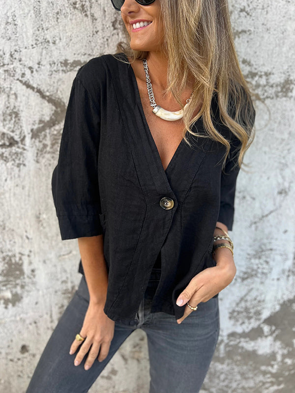 NOUVEAU🔥 Chemise en lin à poche