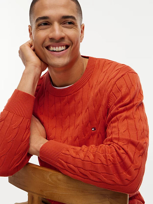 Flag Embroidery Cable Knit Jumper
