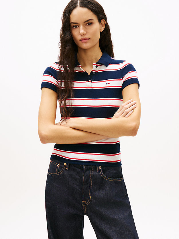 Slim Fit Ribbed Polo Shirt