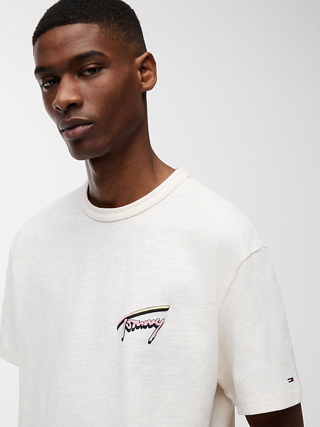 Back Graphic Textured Relaxed T-Shirt