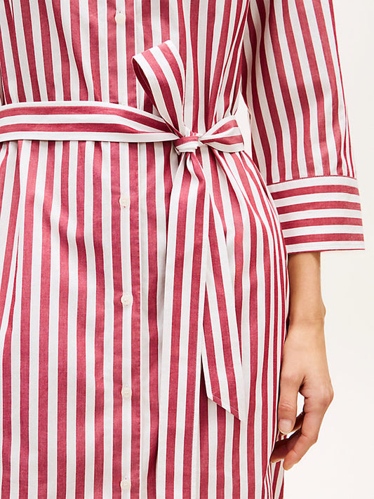 Belted Relaxed Midi Shirt Dress